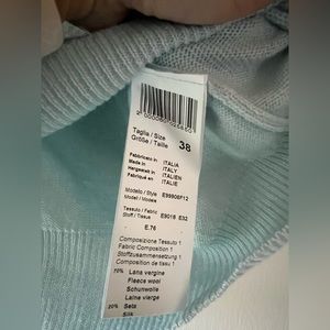 Peserico Wool Silk Blend Turtleneck Sweater Baby Blue Shaker Stitch Italy 38